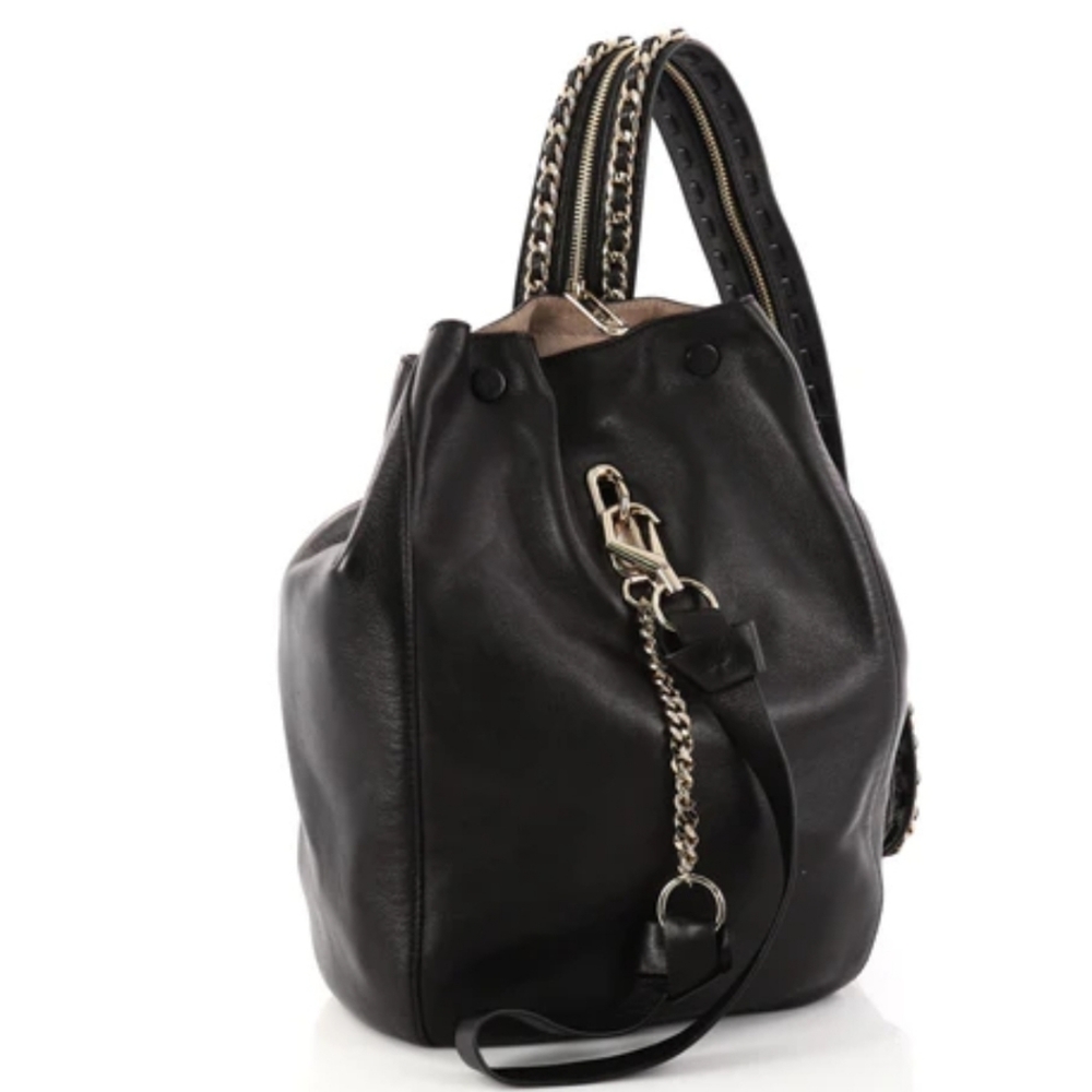 Jimmy Choo Echo Nappa Leather Convertible Backpack w/Accessories Pouch EUC